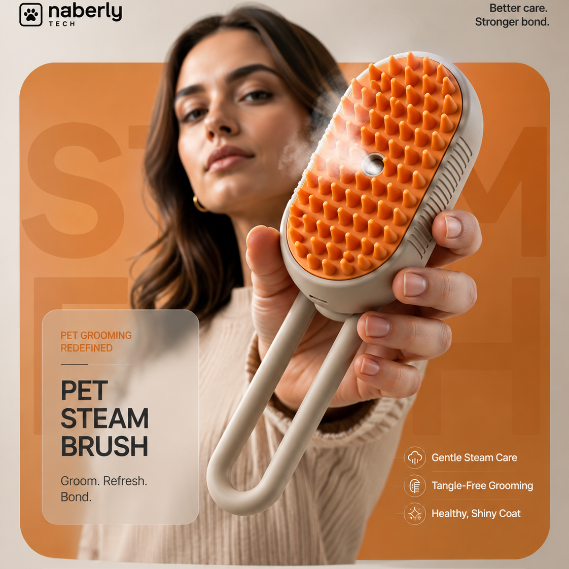 Pet Steam Brush,Cat Dog Hair Remover, Adjustable Pet Hair Remover,Pet Steamy Mist,Steam Pet Brush for Pet Hair 3-IN-1 Steamy Cat Brush Grooming Comb for Dogs Steam Brush for Cats Remove Flying Fur Steam Advanced Pet Hair Removal Comb Pet Pal Brush